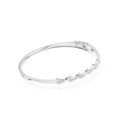 0.09CTW Intertwined Infinity Wave Diamond Bangle Bracelet - Yellow Gold