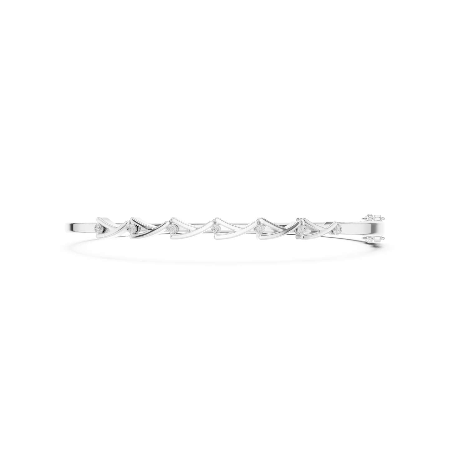 0.09CTW Intertwined Infinity Wave Diamond Bangle Bracelet - Yellow Gold