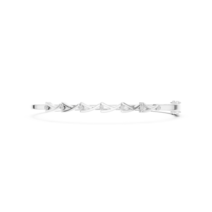 0.09CTW Intertwined Infinity Wave Diamond Bangle Bracelet - Yellow Gold
