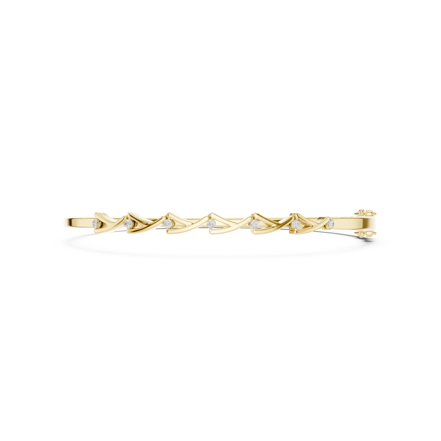 0.09CTW Intertwined Infinity Wave Diamond Bangle Bracelet - Yellow Gold