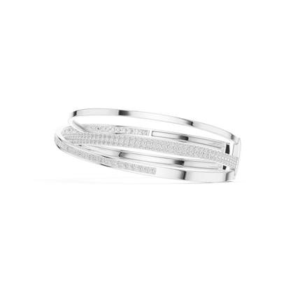 4.63CTW Multi-Row Crossover Diamond Cuff Bracelet in Yellow Gold