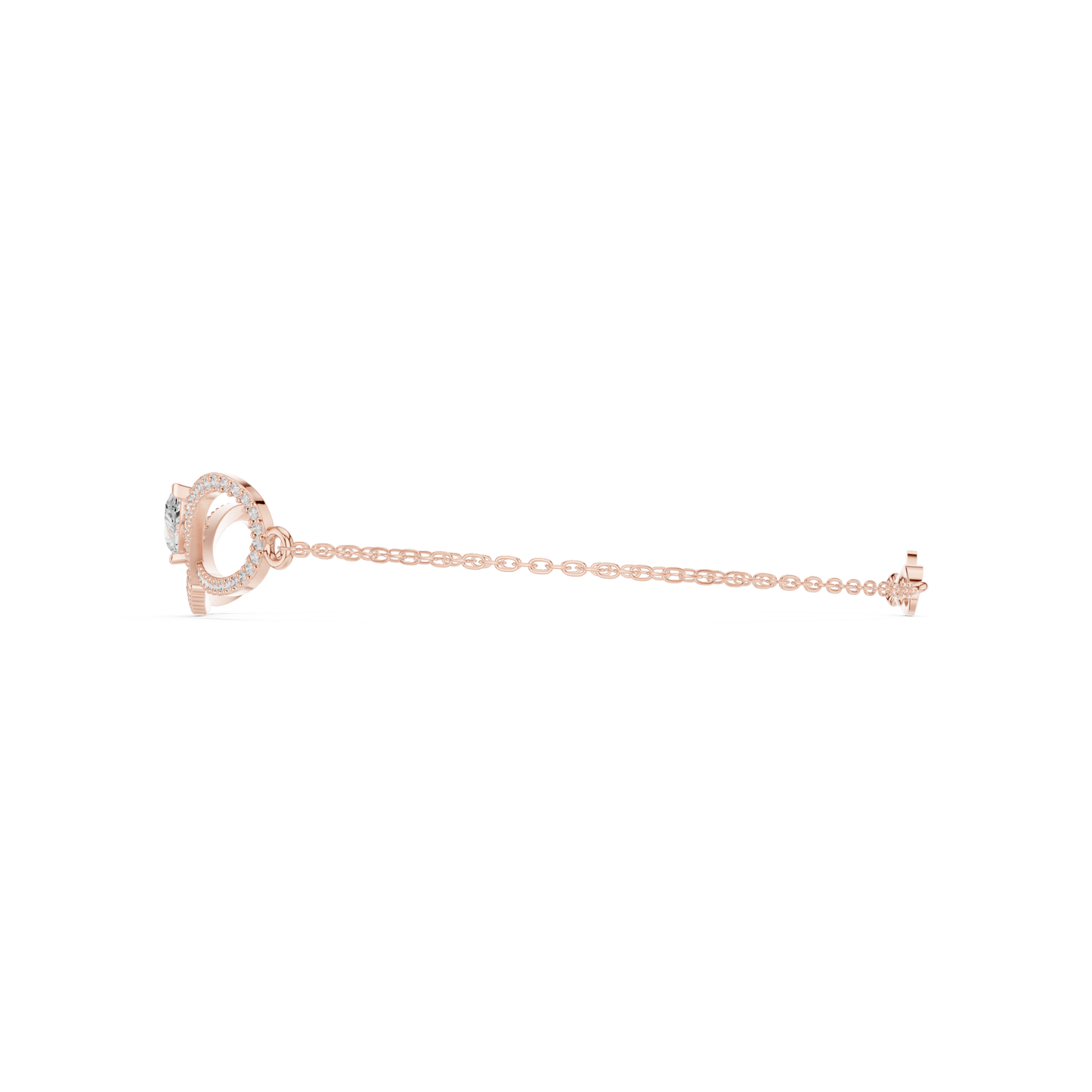 0.55CTW Pear Diamond Infinity Loop Chain Bracelet - Yellow Gold