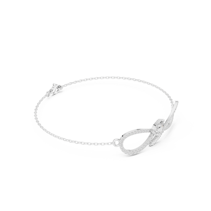 0.55CTW Pear Diamond Infinity Loop Chain Bracelet - Yellow Gold