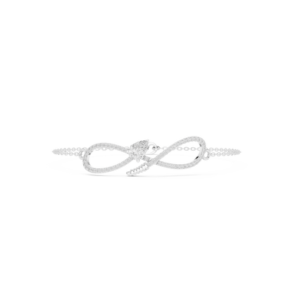 0.55CTW Pear Diamond Infinity Loop Chain Bracelet - Yellow Gold
