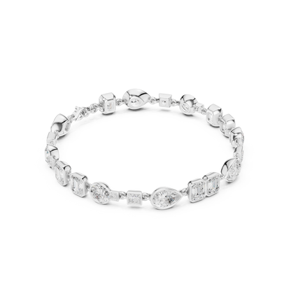 9.03CTW Multi-Shape Bezel Mixed Cut Diamond Link Bracelet - Yellow Gold