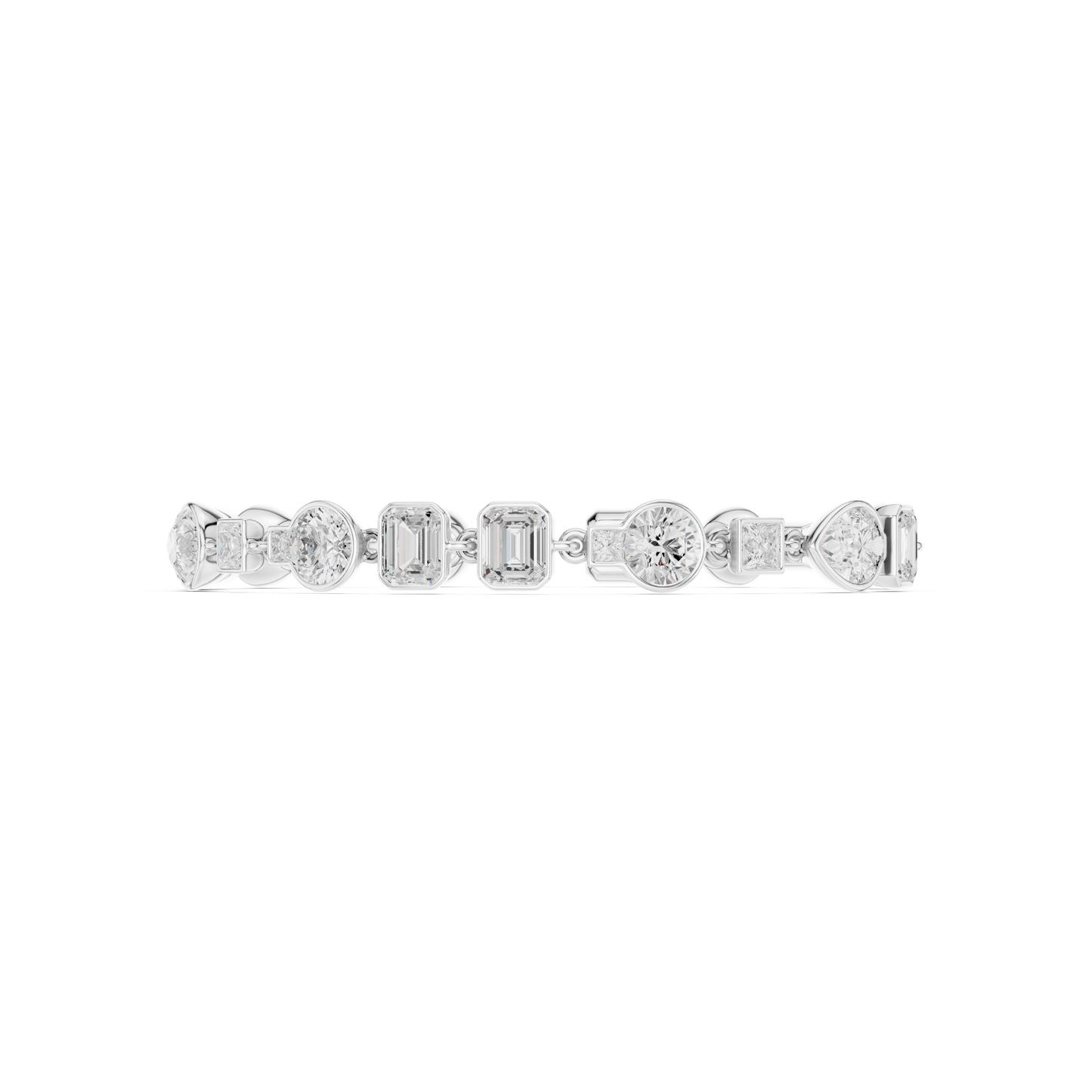 9.03CTW Multi-Shape Bezel Mixed Cut Diamond Link Bracelet - Yellow Gold