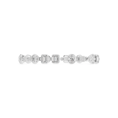 9.03CTW Multi-Shape Bezel Mixed Cut Diamond Link Bracelet - Yellow Gold