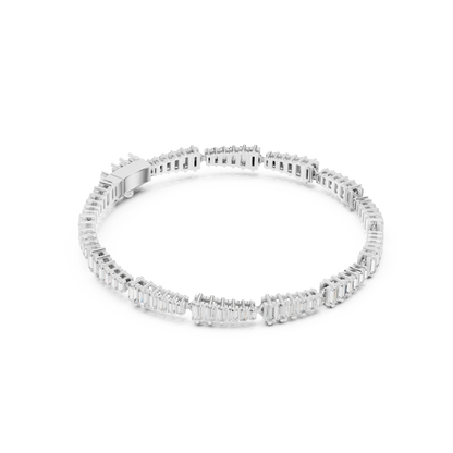 3.94CTW Tapered Baguette Diamond Bar Bracelet in Yellow Gold