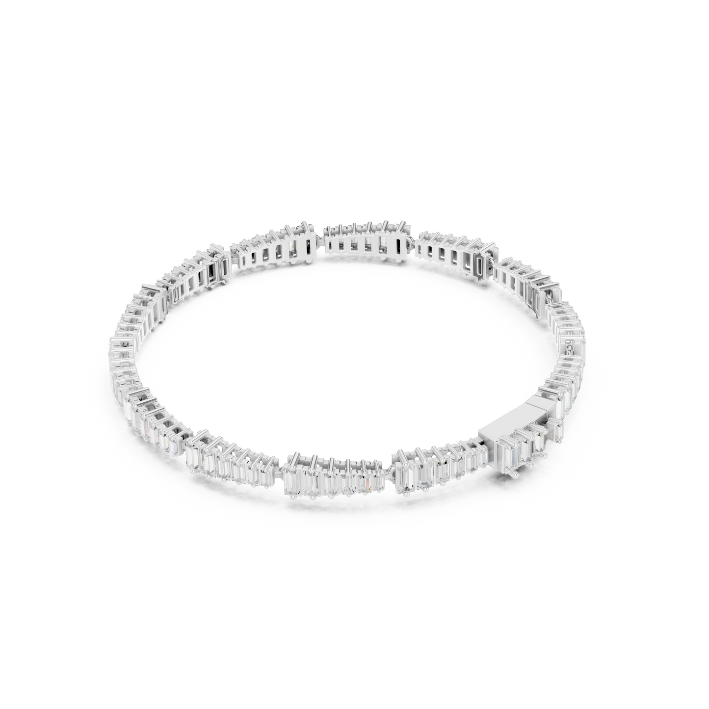 3.94CTW Tapered Baguette Diamond Bar Bracelet in Yellow Gold
