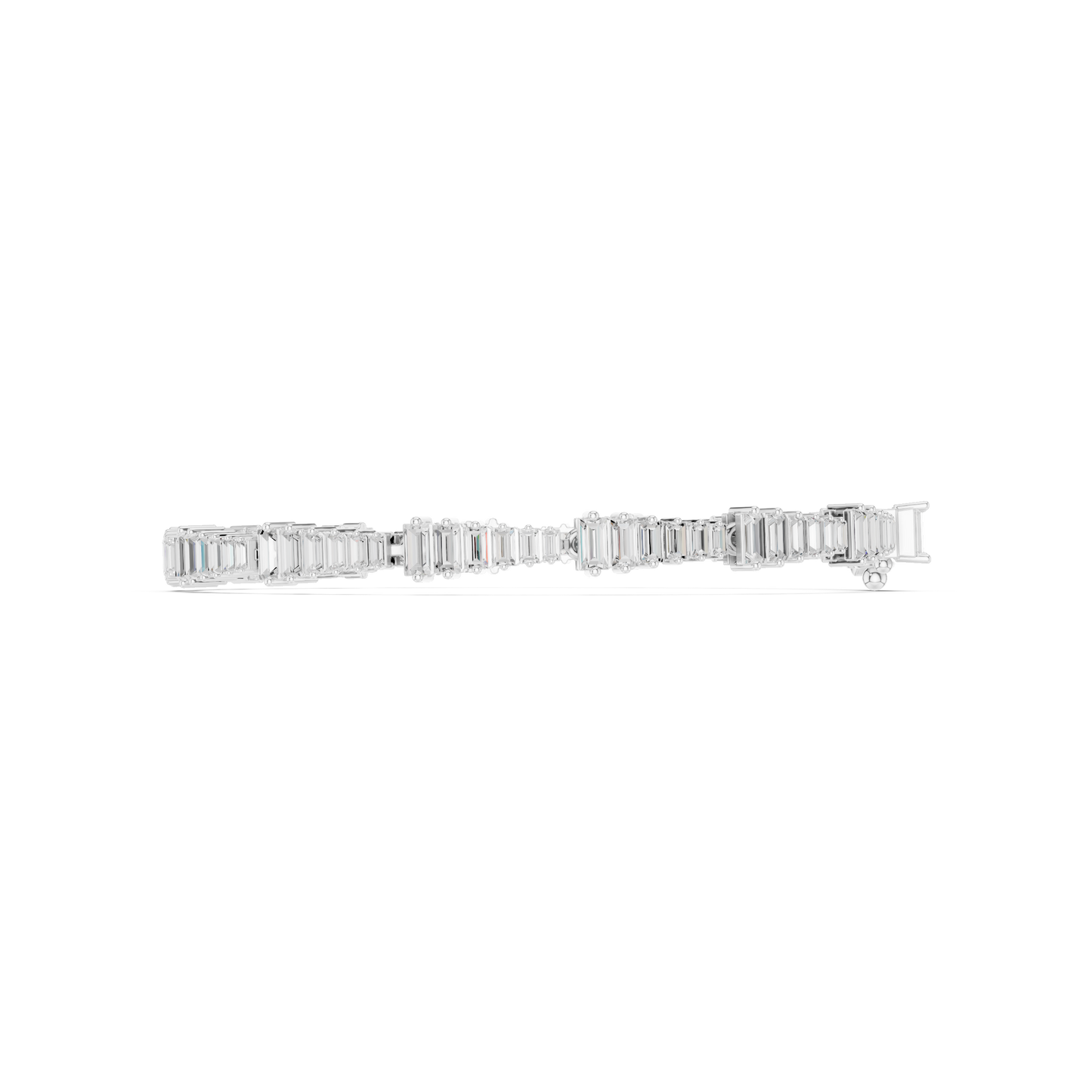 3.94CTW Tapered Baguette Diamond Bar Bracelet in Yellow Gold
