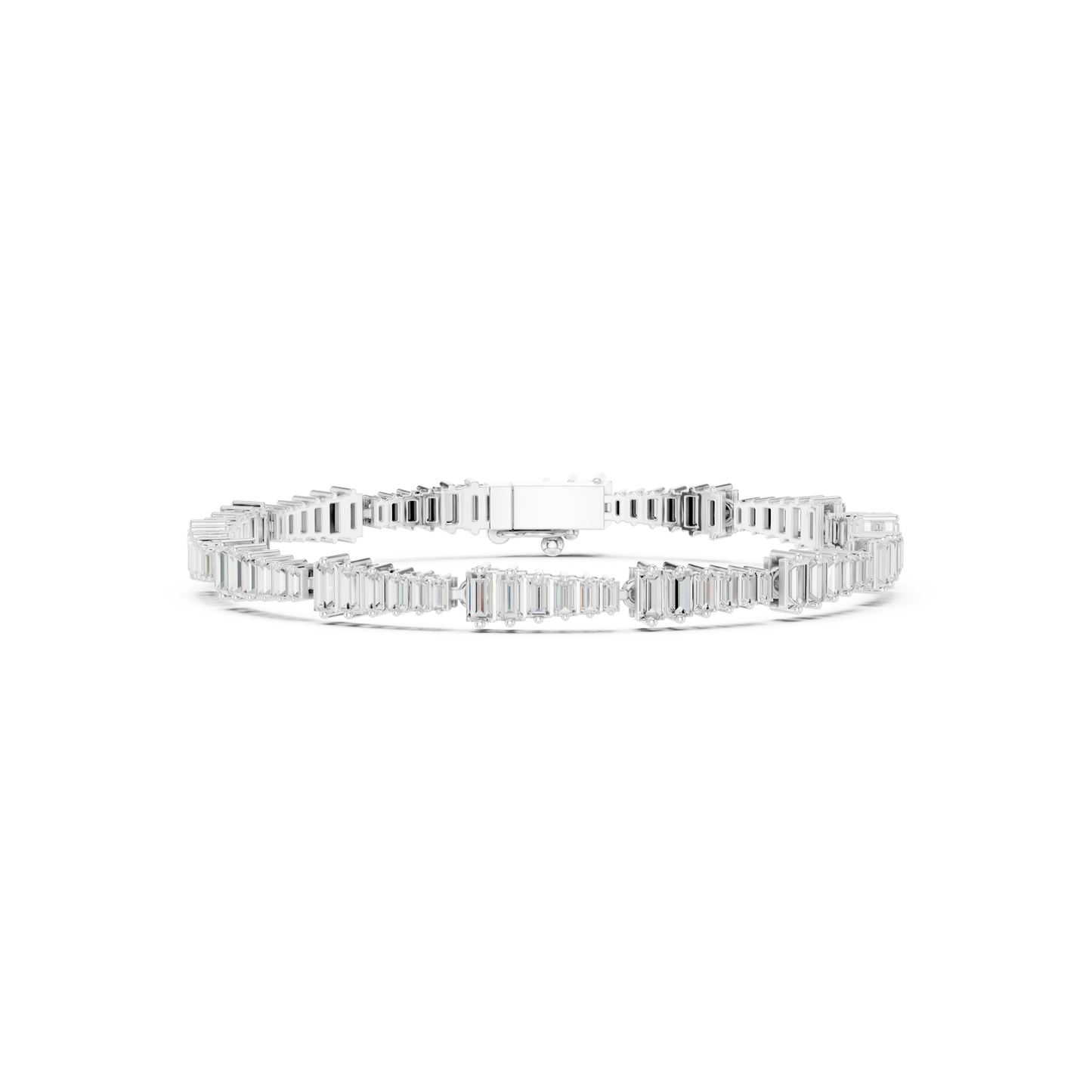 3.94CTW Tapered Baguette Diamond Bar Bracelet in Yellow Gold