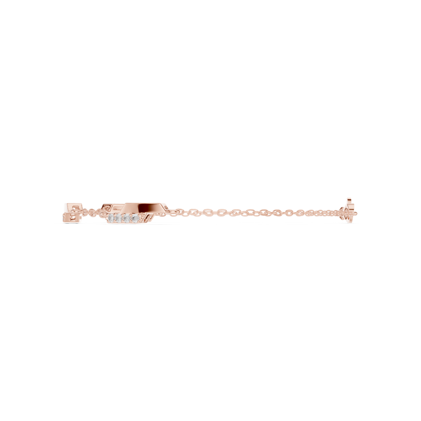 0.15CTW Diamond Station Bracelet in Yellow Gold – Minimalist Jewelry