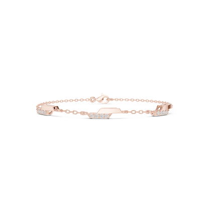 0.15CTW Diamond Station Bracelet in Yellow Gold – Minimalist Jewelry