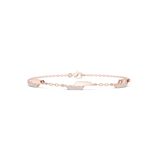 0.15 Carat Diamond Station Bracelet in Yellow Gold – Minimalist Jewelry