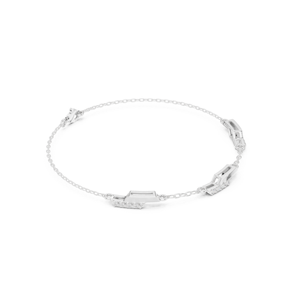 0.15CTW Diamond Station Bracelet in Yellow Gold – Minimalist Jewelry