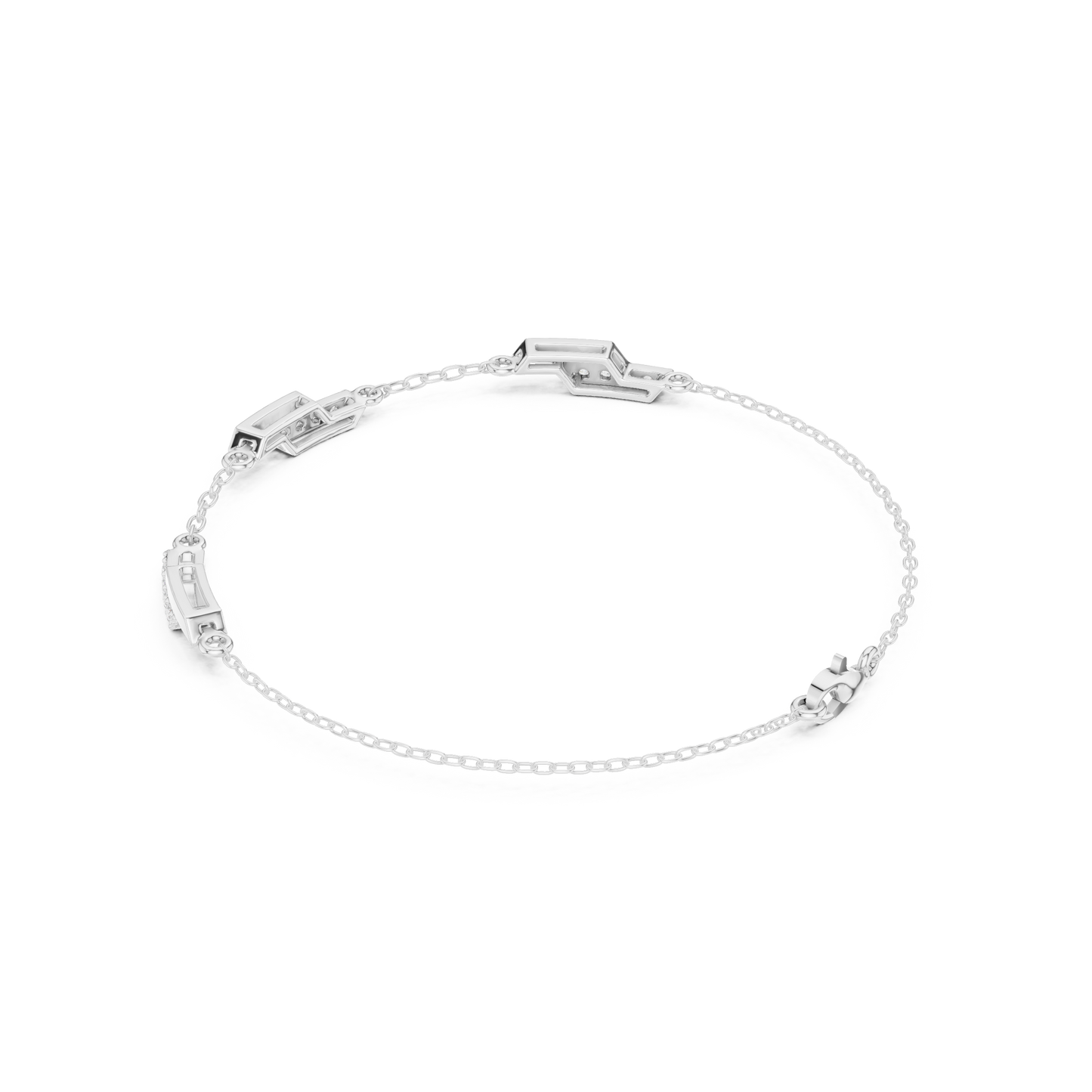 0.15CTW Diamond Station Bracelet in Yellow Gold – Minimalist Jewelry