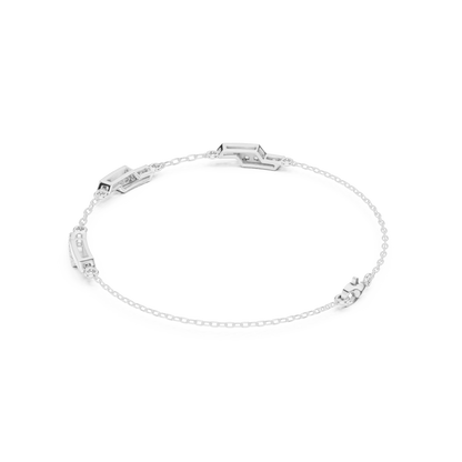 0.15CTW Diamond Station Bracelet in Yellow Gold – Minimalist Jewelry