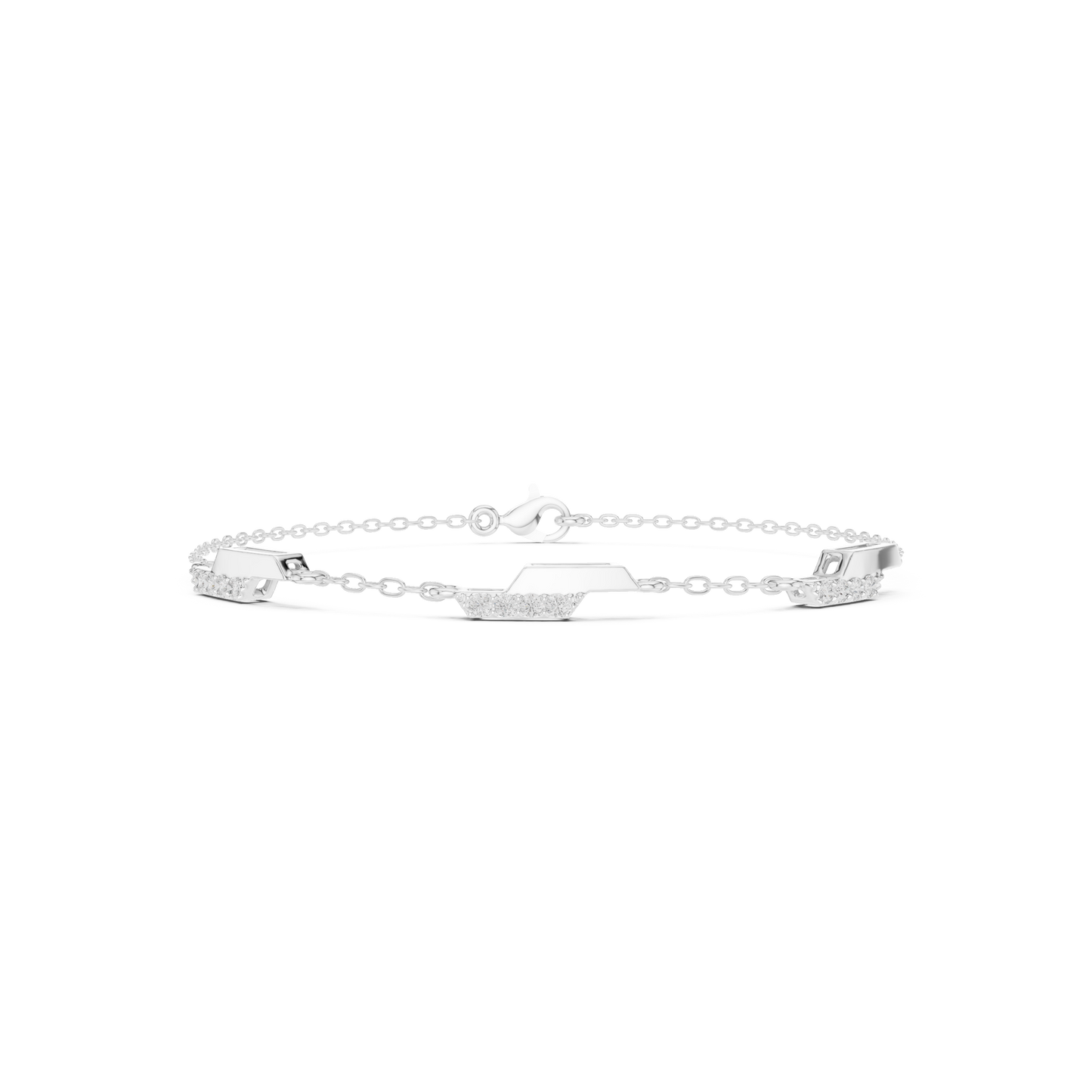 0.15CTW Diamond Station Bracelet in Yellow Gold – Minimalist Jewelry