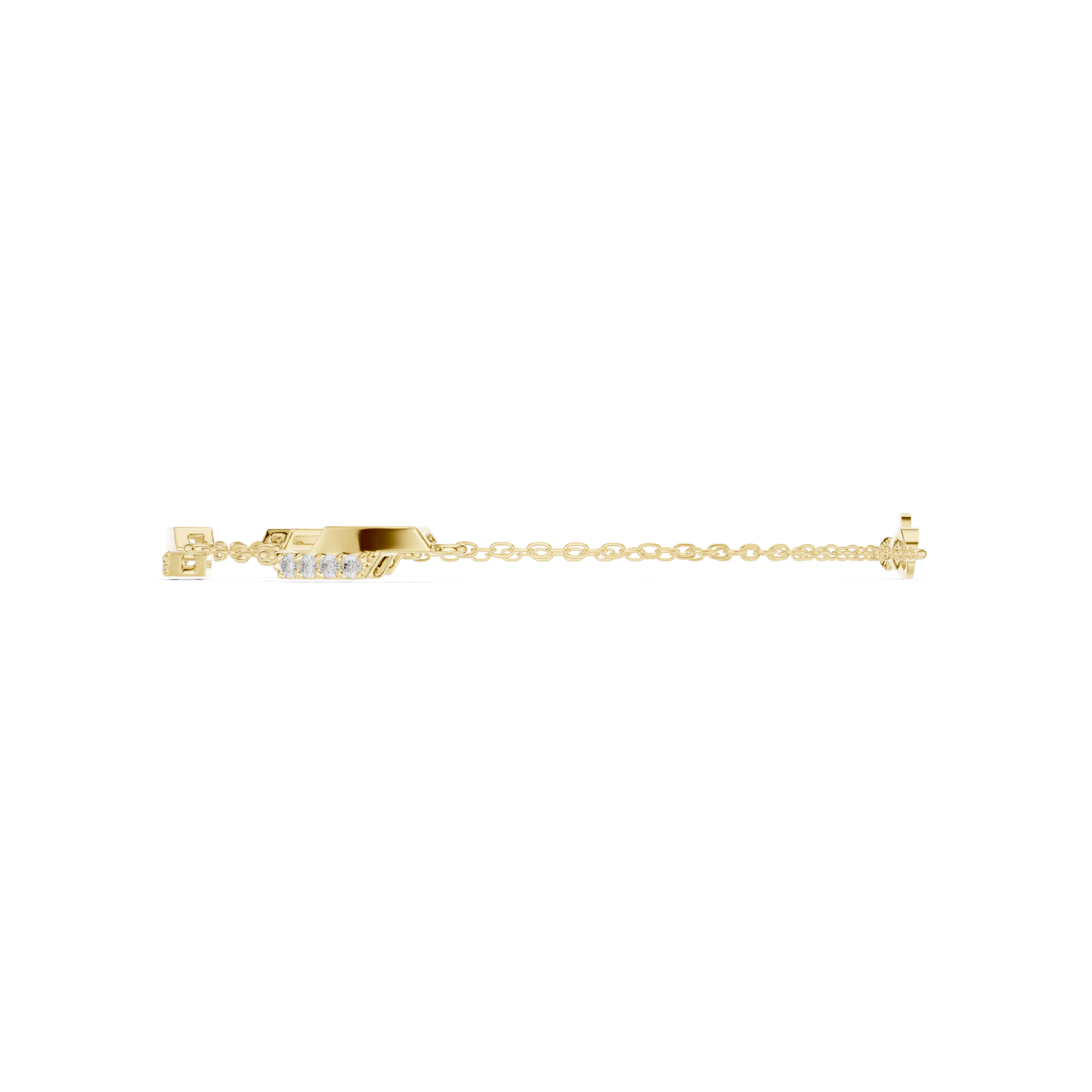 0.15CTW Diamond Station Bracelet in Yellow Gold – Minimalist Jewelry