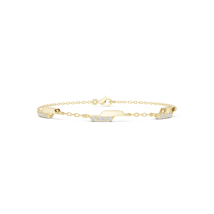 0.15CTW Diamond Station Bracelet in Yellow Gold – Minimalist Jewelry
