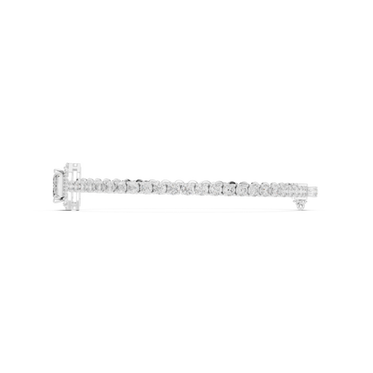 6.19CTW Emerald Cut Diamond Halo Tennis Bracelet - Yellow Gold