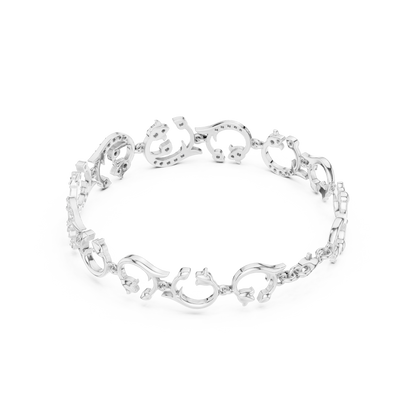 0.54CTW Diamond Baroque Scrollwork Link Bracelet in Yellow Gold