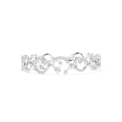 0.54CTW Diamond Baroque Scrollwork Link Bracelet in Yellow Gold