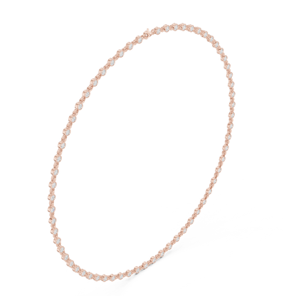 4.16 Carat Solid Gold Bezel Round Diamond Tennis Choker Riviera Necklace