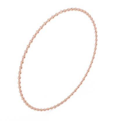4.16 Carat Solid Gold Bezel Round Diamond Tennis Choker Riviera Necklace