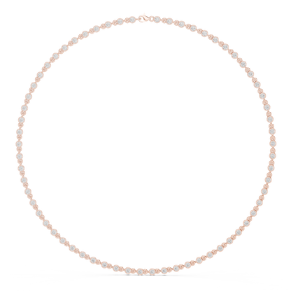 4.16 Carat Solid Gold Bezel Round Diamond Tennis Choker Riviera Necklace