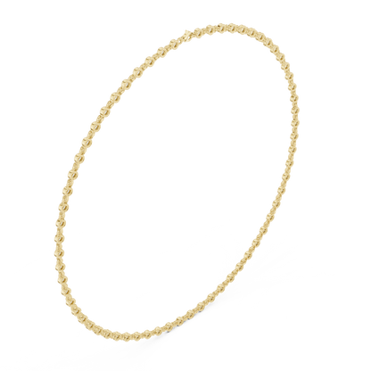 4.16 Carat Solid Gold Bezel Round Diamond Tennis Choker Riviera Necklace