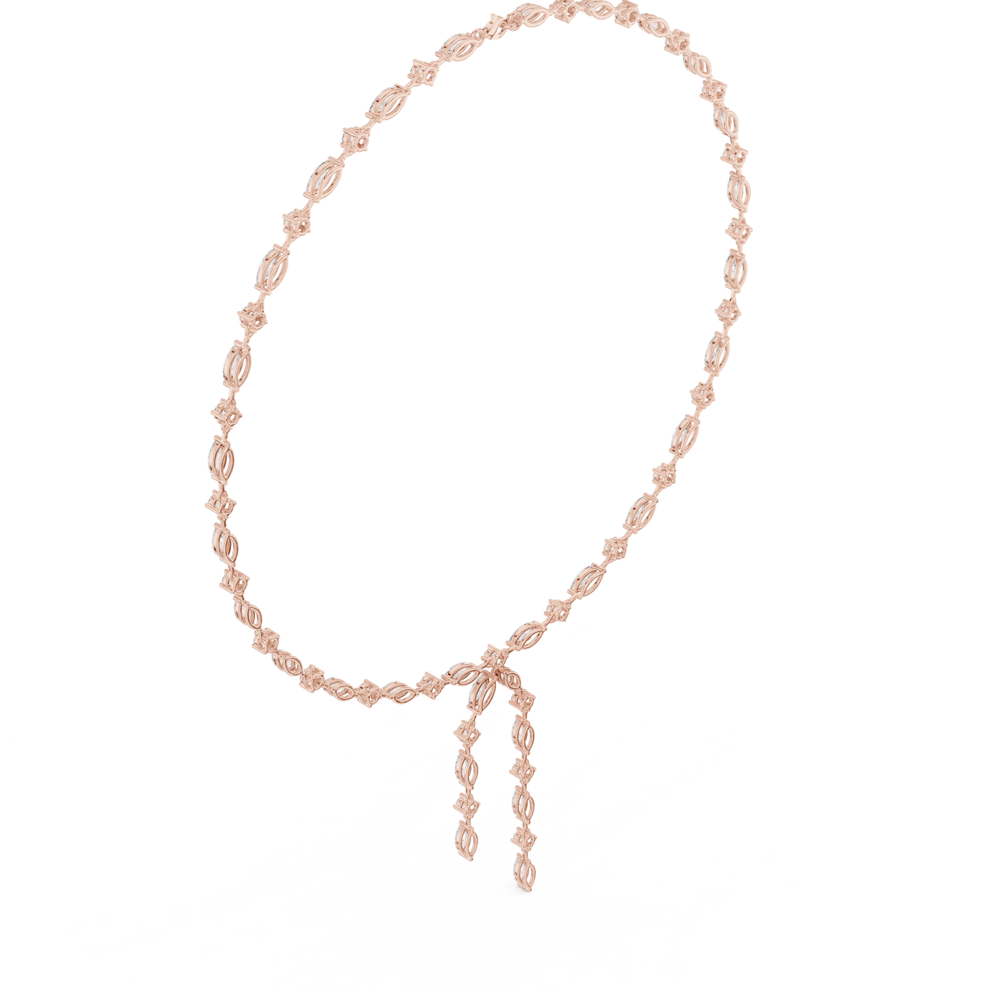 10.43ctwSolid Gold Marquise Diamond Lariat Y Necklace | Luxury Drop Choker