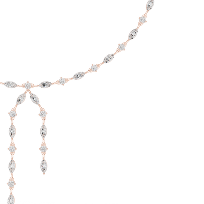 10.43ctwSolid Gold Marquise Diamond Lariat Y Necklace | Luxury Drop Choker