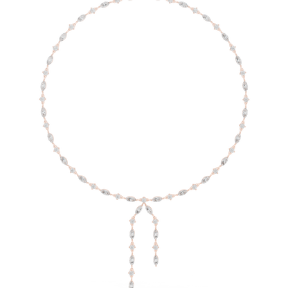 10.43ctwSolid Gold Marquise Diamond Lariat Y Necklace | Luxury Drop Choker