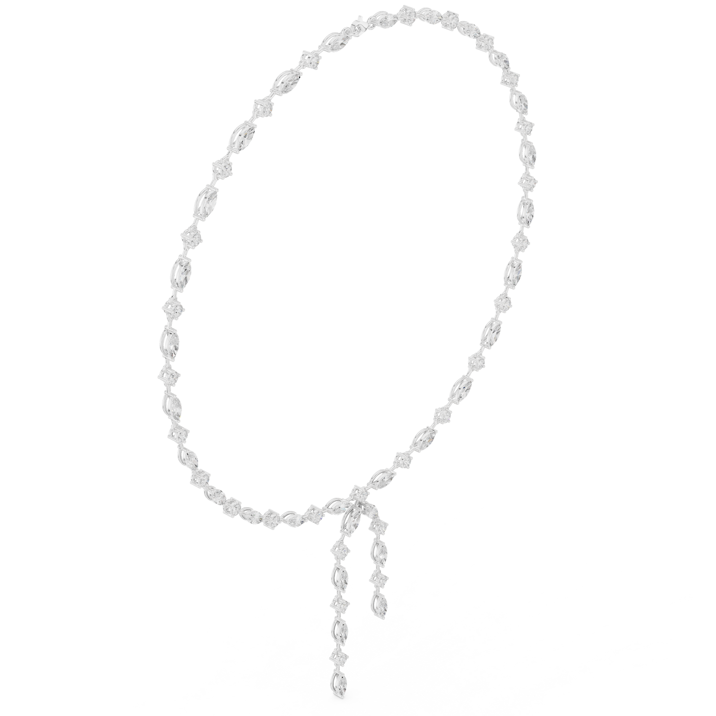 10.43ctwSolid Gold Marquise Diamond Lariat Y Necklace | Luxury Drop Choker