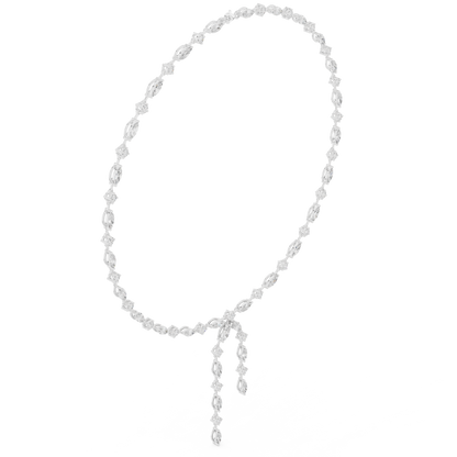 10.43ctwSolid Gold Marquise Diamond Lariat Y Necklace | Luxury Drop Choker