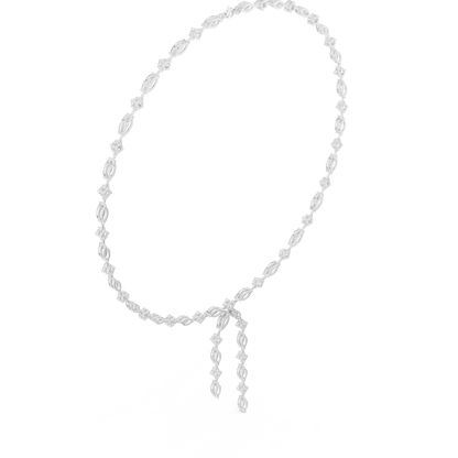 10.43ctwSolid Gold Marquise Diamond Lariat Y Necklace | Luxury Drop Choker