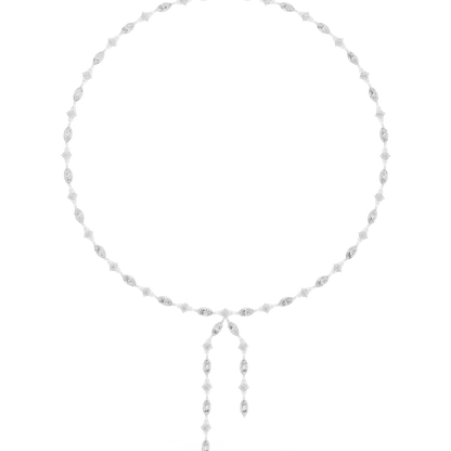 10.43ctwSolid Gold Marquise Diamond Lariat Y Necklace | Luxury Drop Choker
