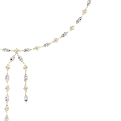 10.43ctwSolid Gold Marquise Diamond Lariat Y Necklace | Luxury Drop Choker
