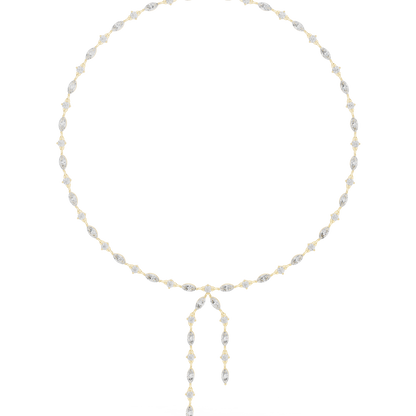 10.43ctwSolid Gold Marquise Diamond Lariat Y Necklace | Luxury Drop Choker