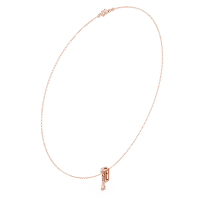 0.48ctw Solid Gold Multi-Cut Mixed Diamond Bar Vertical Drop Pendent