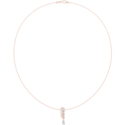 0.48ctw Solid Gold Multi-Cut Mixed Diamond Bar Vertical Drop Pendent