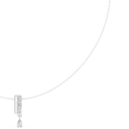 0.48ctw Solid Gold Multi-Cut Mixed Diamond Bar Vertical Drop Pendent