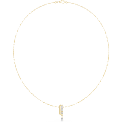 0.48ctw Solid Gold Multi-Cut Mixed Diamond Bar Vertical Drop Pendent