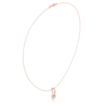 0.5ctw Solid Gold Round Cut Diamond Twist Solitaire Pendant
