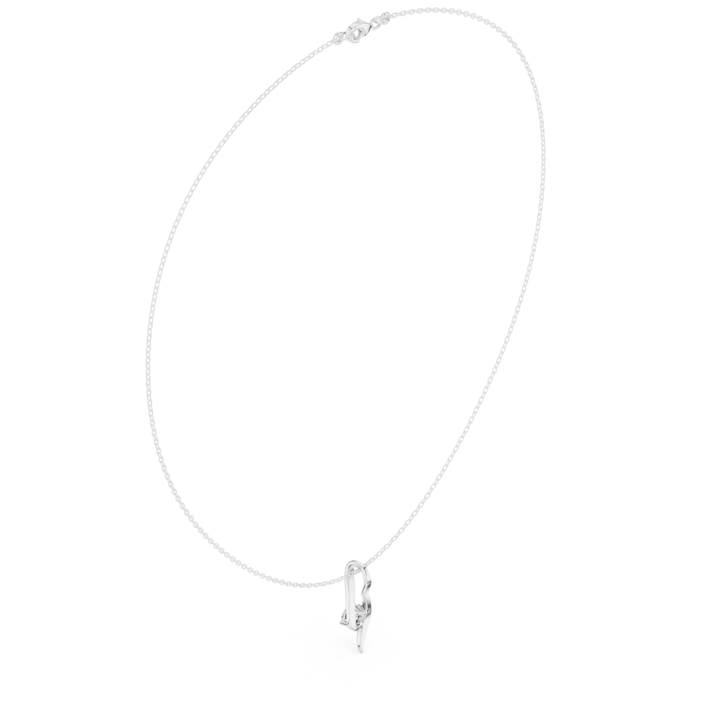 0.5ctw Solid Gold Round Cut Diamond Twist Solitaire Pendant