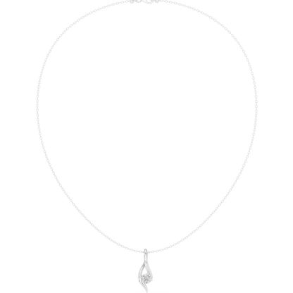 0.5ctw Solid Gold Round Cut Diamond Twist Solitaire Pendant