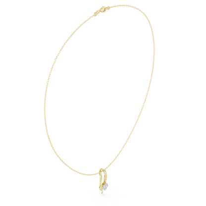0.5ctw Solid Gold Round Cut Diamond Twist Solitaire Pendant