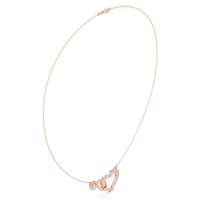 0.88ctw Solid Gold Pave Diamond Infinity Heart Pendant