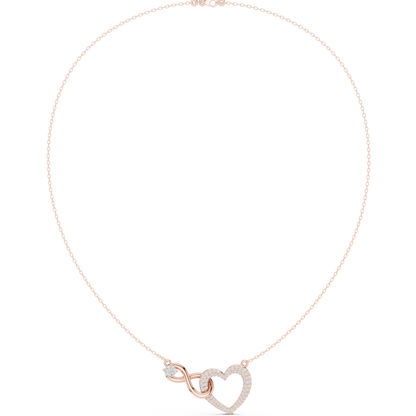 0.88ctw Solid Gold Pave Diamond Infinity Heart Pendant